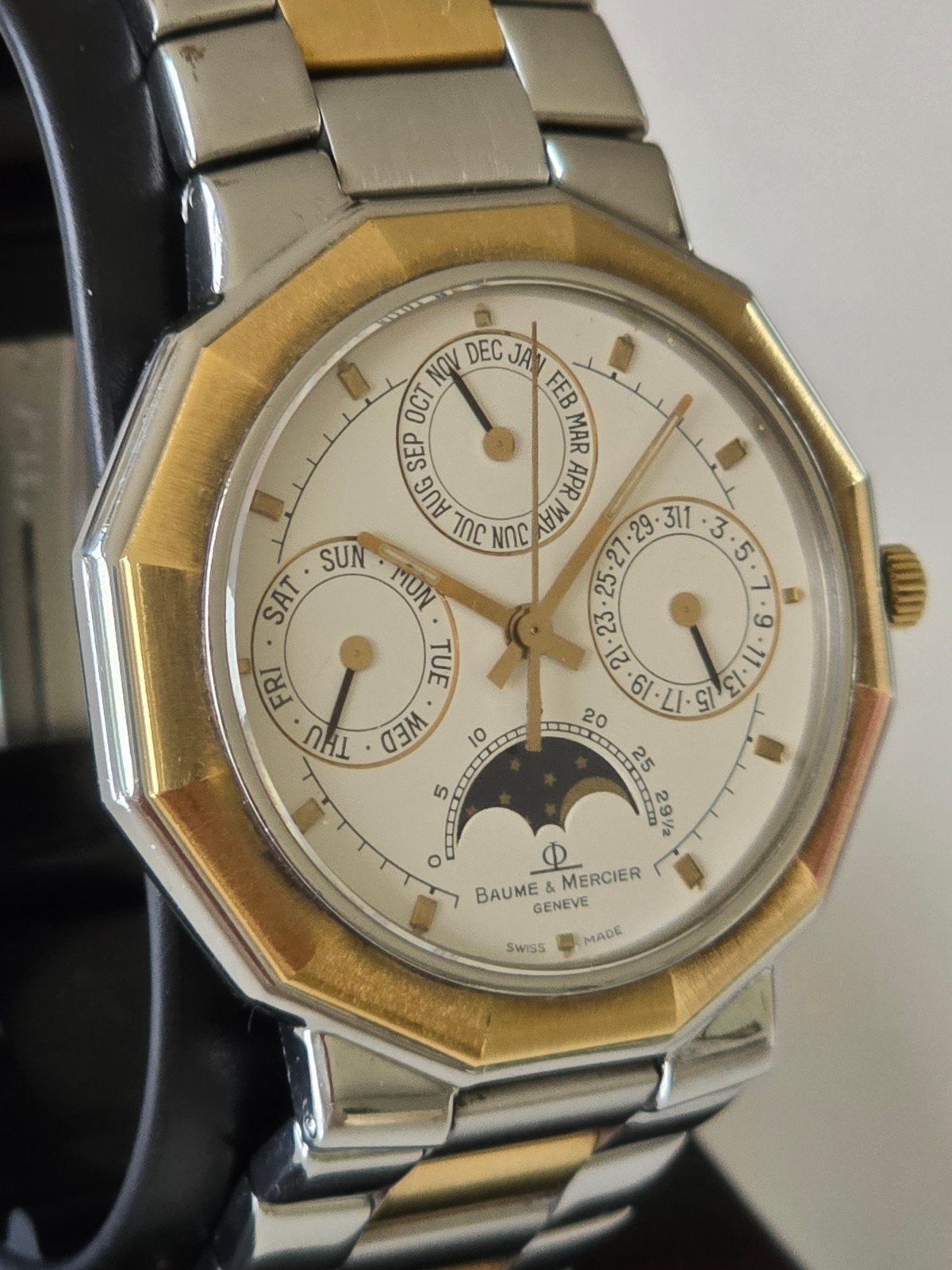 Baume & Mercier Riviera maanfasehorloge, Overige merken, Staal, Gebruikt, Staal