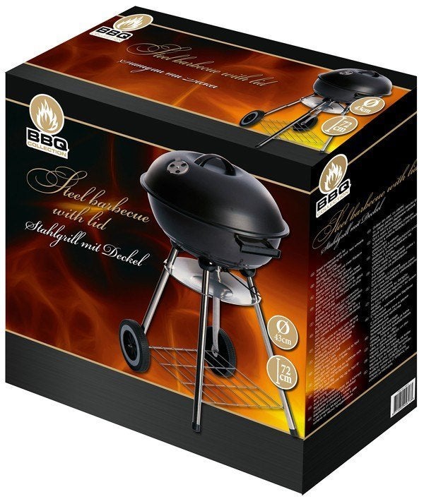 Verrijdbare Stalen Kogelbarbecue met deksel NU met Korting🌞, Tuin en Terras, Houtskoolbarbecues, Nieuw, Ophalen