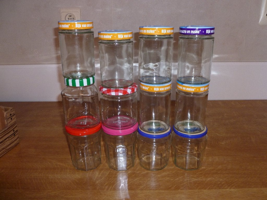 12 Bocaux de confiture Materne, Effi,  Maribel, Maison & Meubles, Comme neuf, Verre, Enlèvement, Autres styles