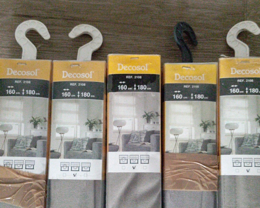 5×€60 decosol vouwgordijnen ref.2108 160×180 in donker beige, Maison & Meubles, Ameublement | Rideaux & Stores à lamelles, Neuf