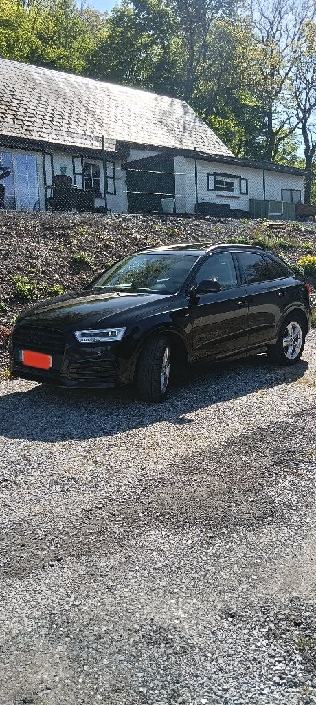 Audi Q3 tdi sline quattro 150pk autobox, Auto's, Automaat, 4 cilinders, Zwart, Leder
