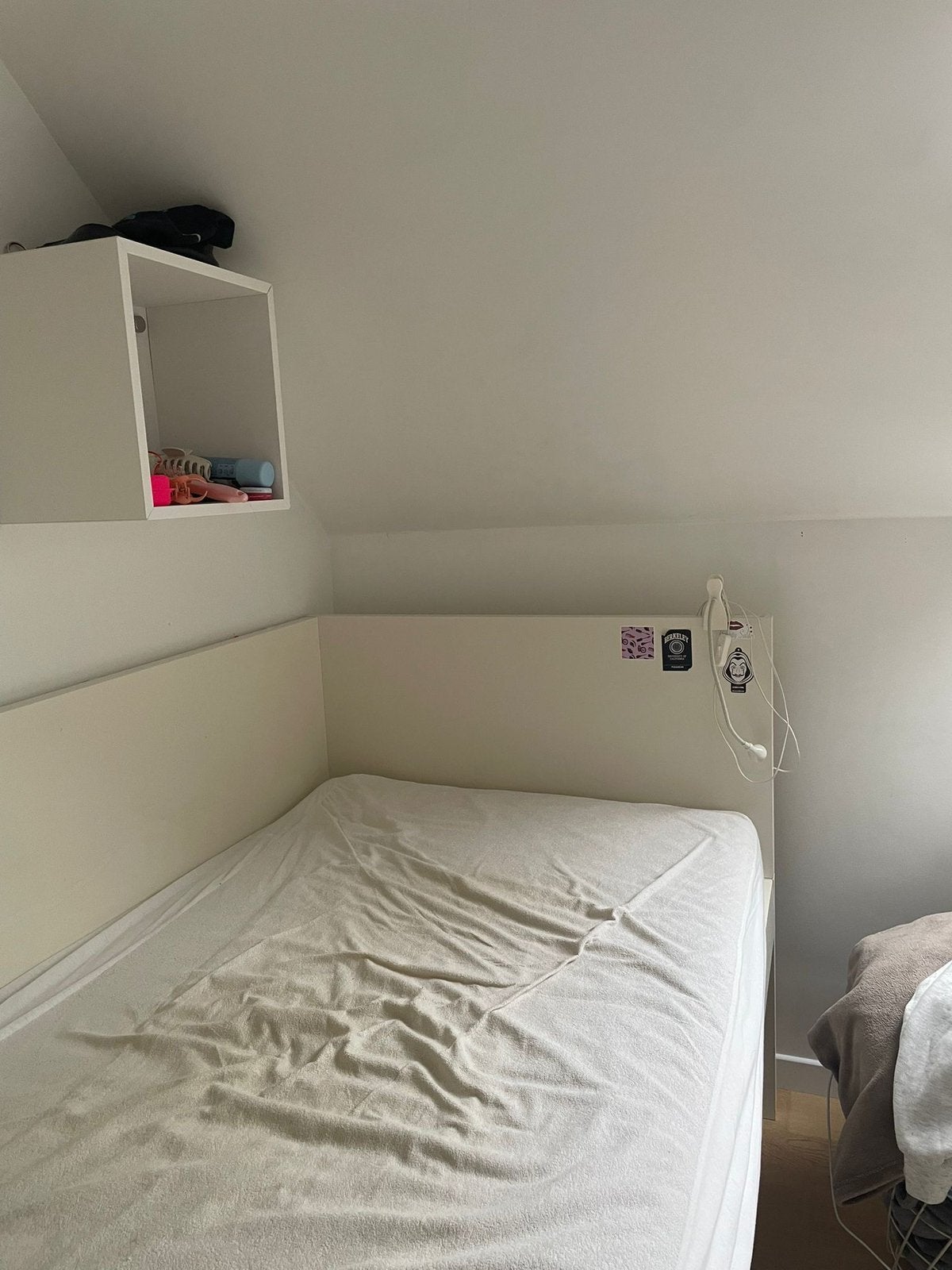 Lit 1 personne, Ophalen, Eenpersoons, Wit, 200 cm