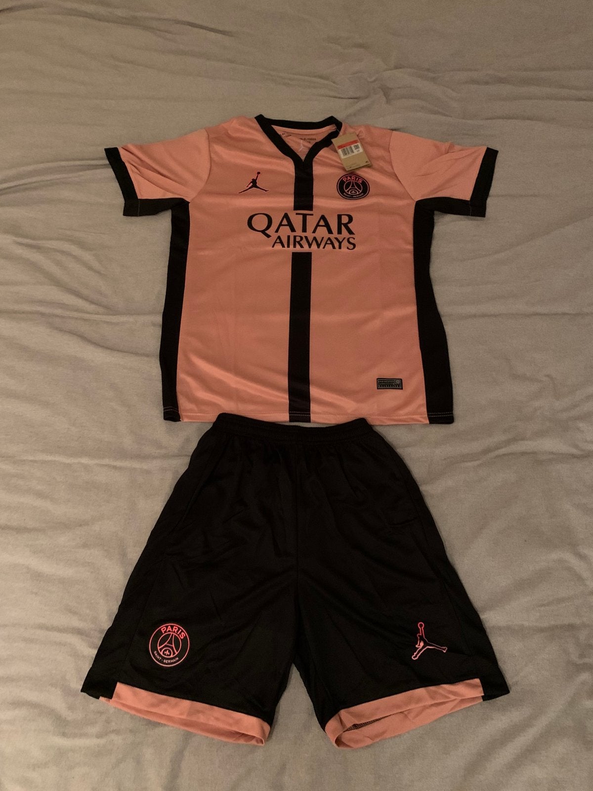 PSG Jordan voetbaltenue set, Sport en Fitness, Voetbal, Maat L, Ophalen of Verzenden, Zo goed als nieuw, Set