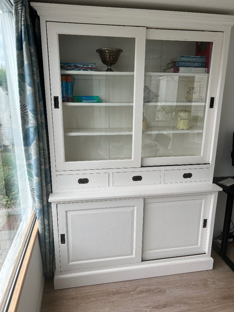 Vitrinekast, Huis en Inrichting, Kasten | Buffetkasten, Ophalen, 100 tot 150 cm, 200 cm of meer, Zo goed als nieuw