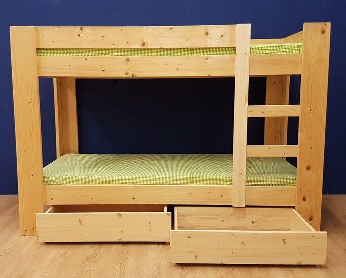 stevig houten Stapelbed met 2 laden in vele maten leverbaar, Ophalen of Verzenden, Nieuw, Stapelbed