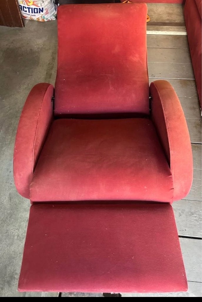 Fauteuil relax inclinable  repose-pieds pouf en option, Enlèvement, Utilisé, Tissus
