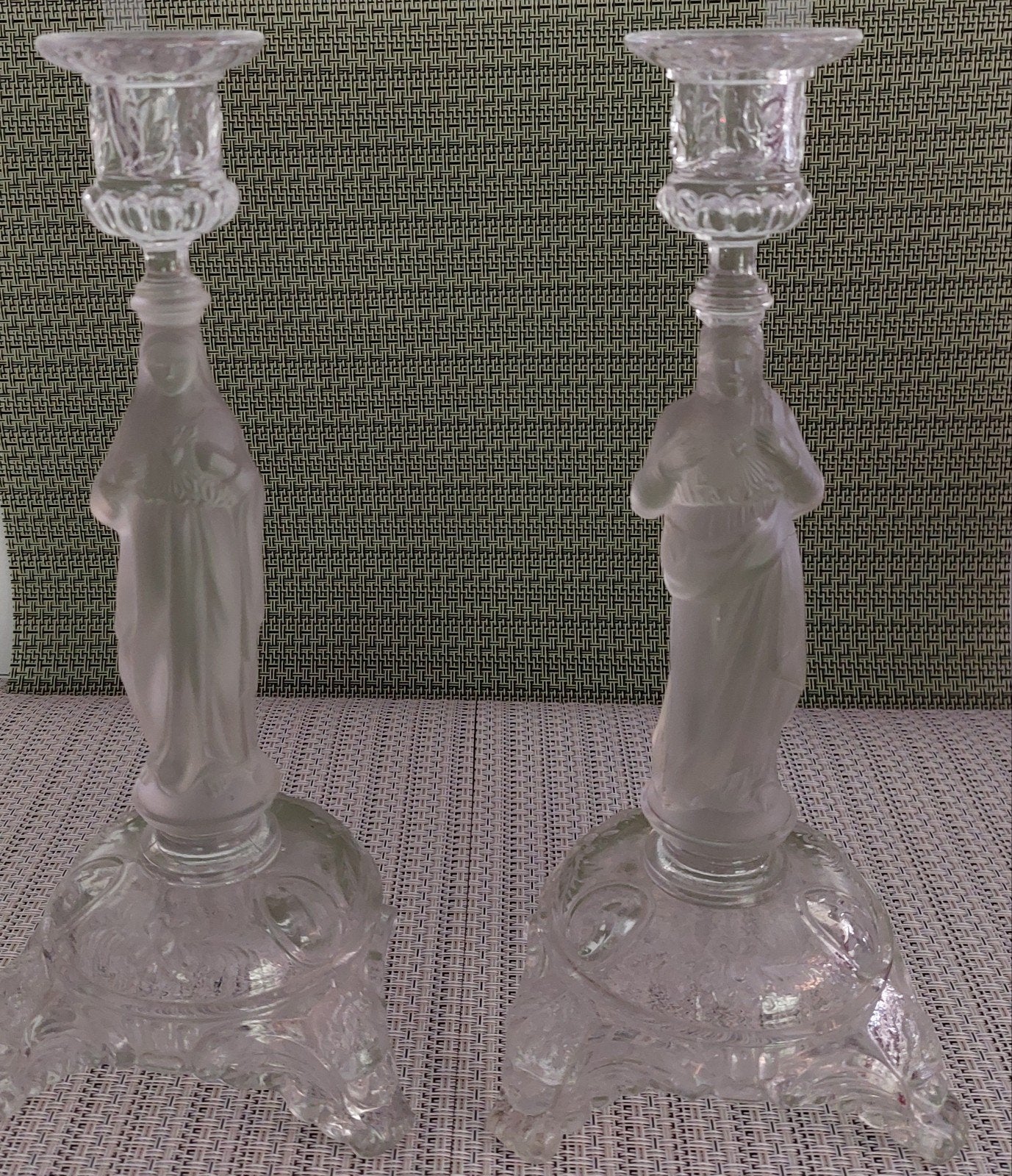 Mooie set Val Saint Lambert kandelaars, vintage, Ophalen of Verzenden