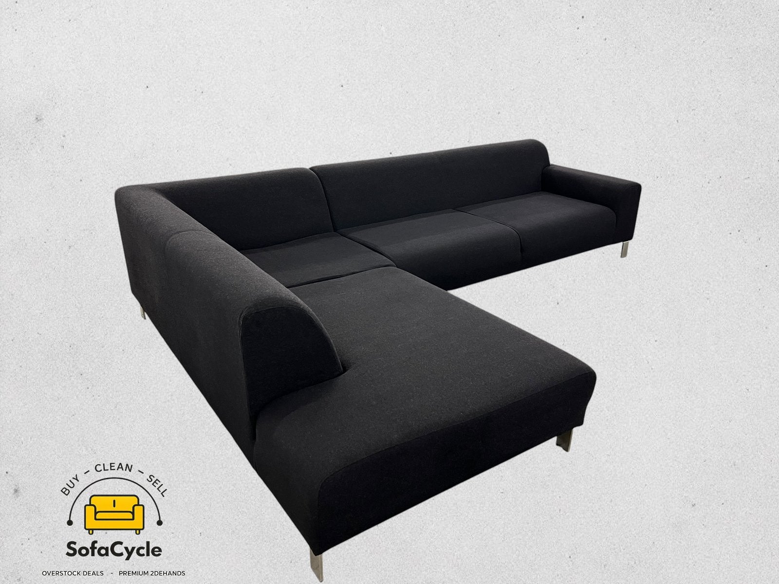 Siège d'angle noir - Disponible immédiatement/Sofacycle, Enlèvement ou Envoi, Comme neuf, SofaCycle, Info@sofacycle.be