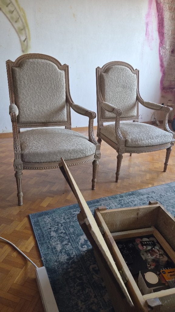 Zetel, Huis en Inrichting, Zetels | Zetels, Ophalen, Gebruikt, Eind 18e eeuws (royaal) en laat 19e eeuwse stoelen in stof, Eenpersoons