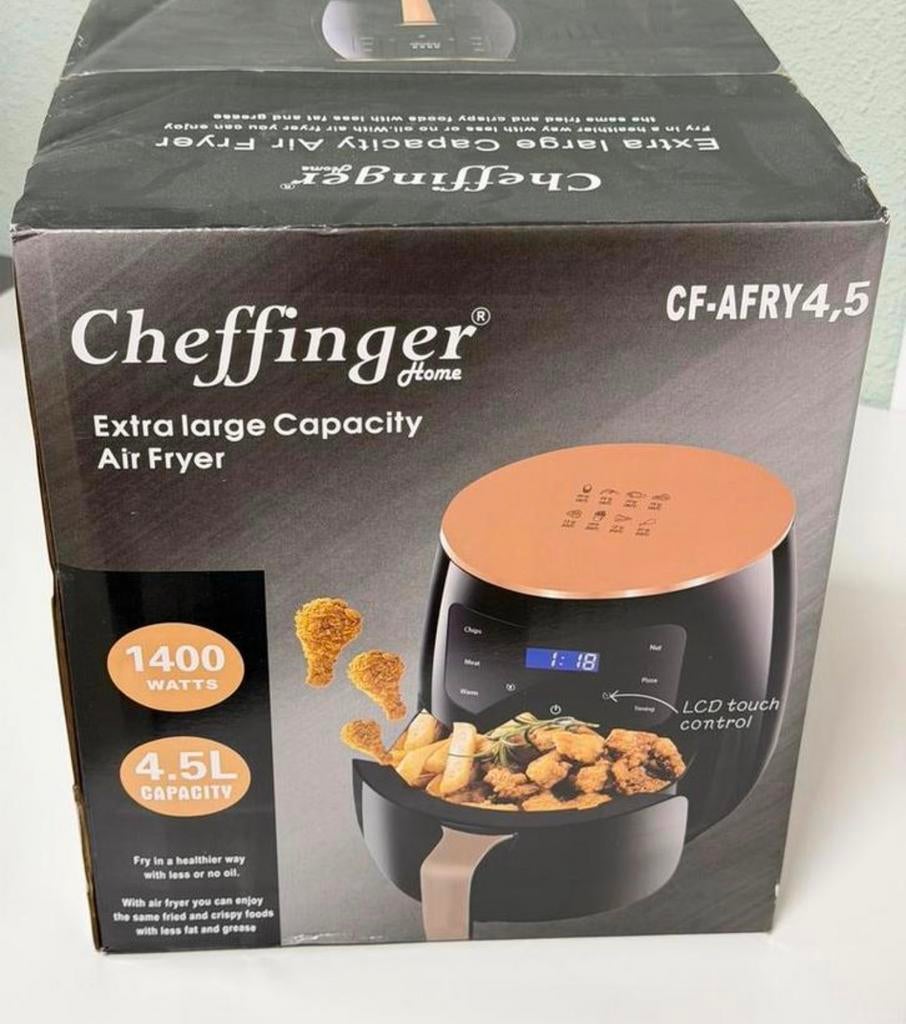 Friteuse numérique Cheffinger XL 4,5 L, 1400W, écran tactile, Enlèvement ou Envoi, Neuf, dans son emballage
