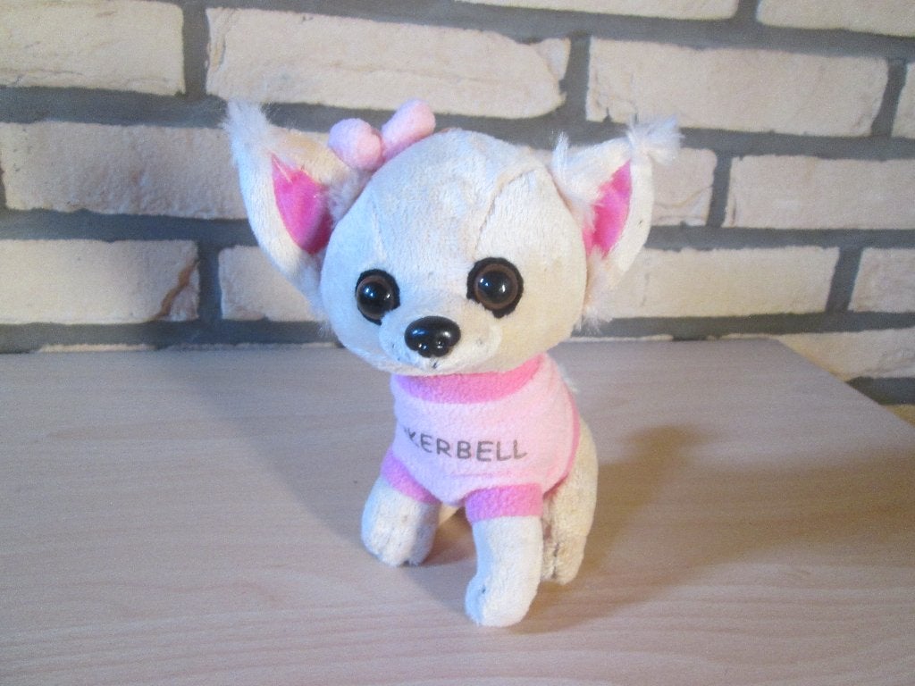 Schattige pluche Chihuahua knuffel met roze truitje, Enlèvement, Comme neuf, Rose