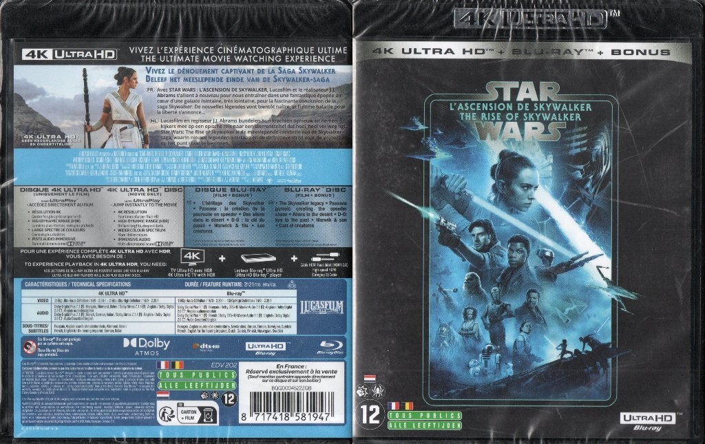 star wars  episode IX (4k ultra-hd + 2 blu-ray) neuf, Enlèvement ou Envoi, Neuf, dans son emballage, Science-Fiction et Fantasy