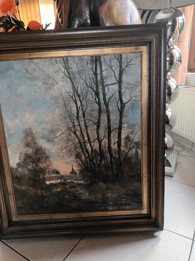 Schilderij jean jacques foulon, Autres sujets, Peinture à l'huile, Signé, Enlèvement