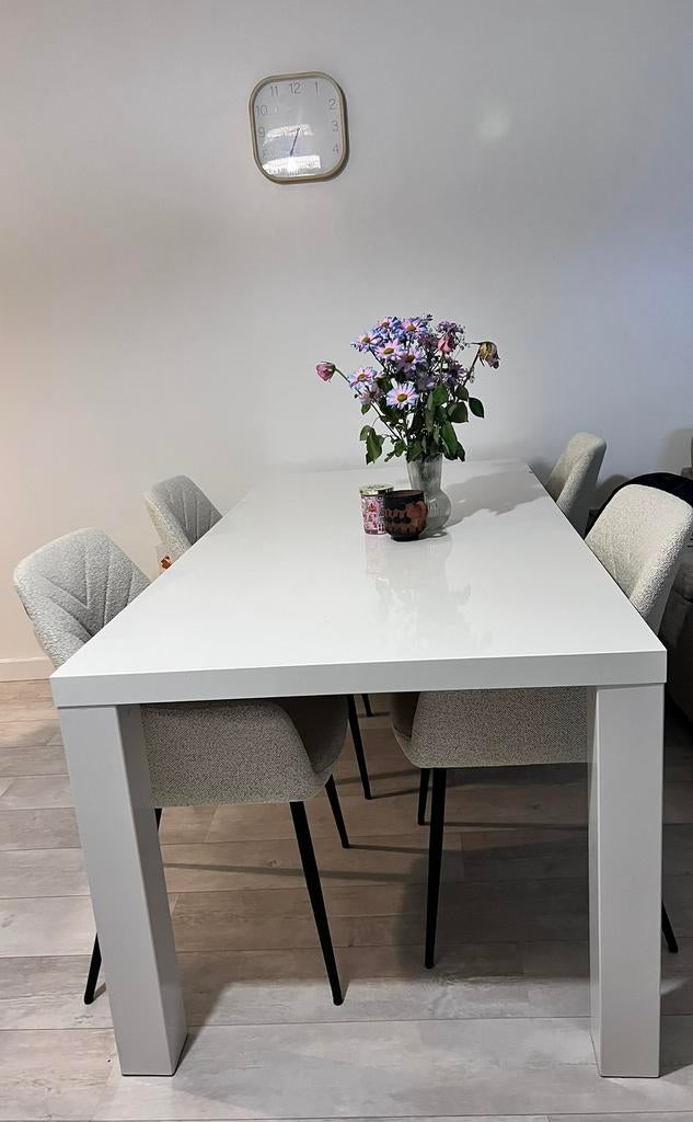 Eettafel Ikea 6 personen - Wit - 180cm x 90cm, 150 à 200 cm, Cinq personnes ou plus, Enlèvement, Utilisé