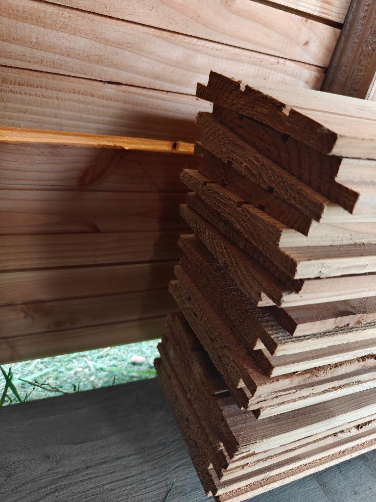 19x Douglas Zweeds Rabat 145 mm - 300 cm, Doe-het-zelf en Bouw, Hout en Planken, Ophalen, Zo goed als nieuw, Plank, 300 cm of meer