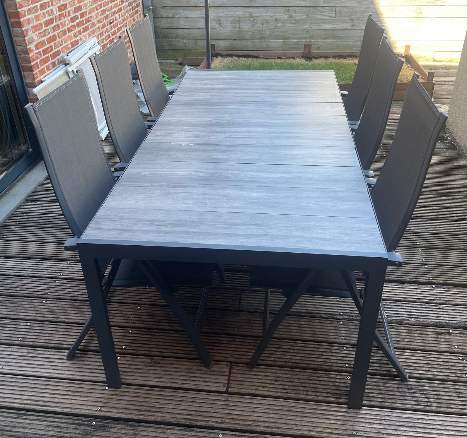 Tuinset met 6 stoelen, Tuin en Terras, Tuintafels, Ophalen, Zo goed als nieuw