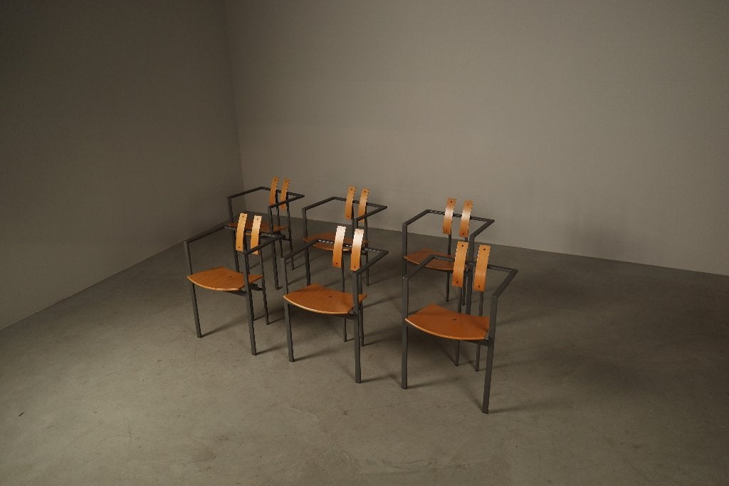 Ensemble de six chaises Trix de Karl-F. Förster, Allemagne, Maison & Meubles, Chaises, Gris, Enlèvement, Bois, Cinq, Six Chaises ou plus