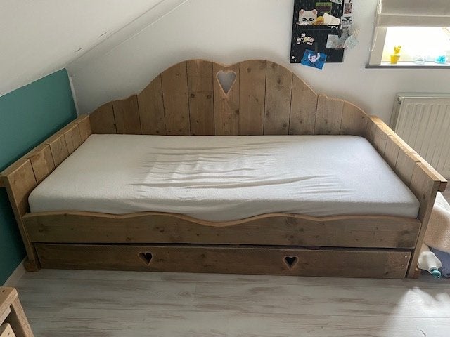 Kinderbed, Kinderen en Baby's, Kinderkamer | Bedden, 85 tot 100 cm, Gebruikt, 180 cm of meer, Ophalen