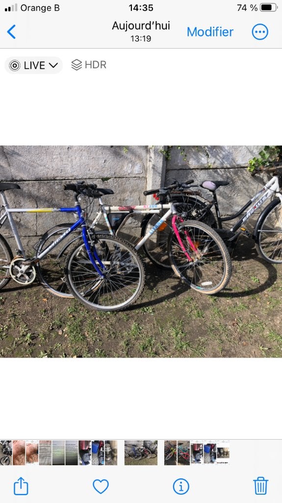 Lot de vélos à réparer, Enlèvement