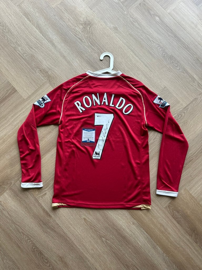 Hand gesigneerd shirt Cristiano Ronaldo, met COA (Beckett), Ophalen of Verzenden, Nieuw, Shirt