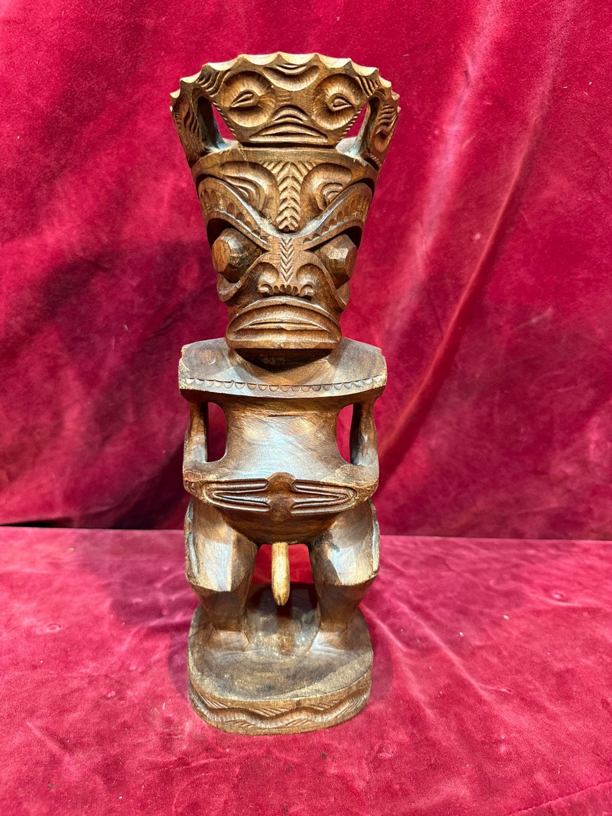 Handgesneden houten Tiki beeld - Polynesische kunst, Verzenden, Hout, Beeld