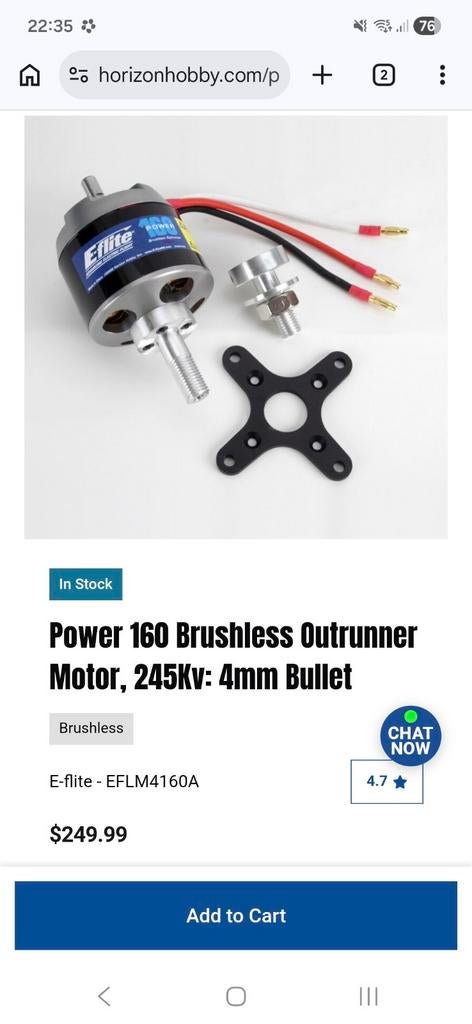 Moteur sans balais E-flite Power 160, Enlèvement