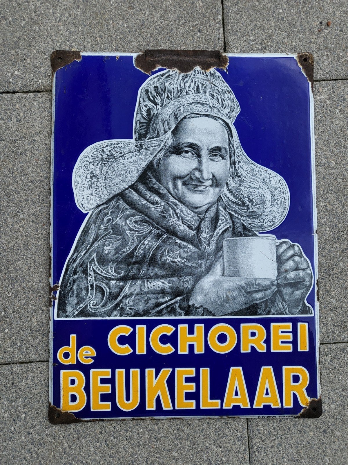 Panneau publicitaire en émail Chicory De Beukelaar, Enlèvement ou Envoi, Panneau publicitaire
