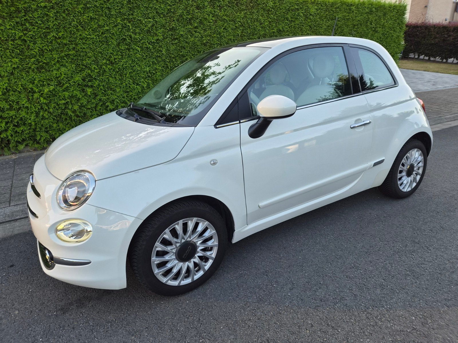 Fiat 500 1.2i Lounge met airco en open dak, Achat, Beige, Entreprise, Boîte manuelle