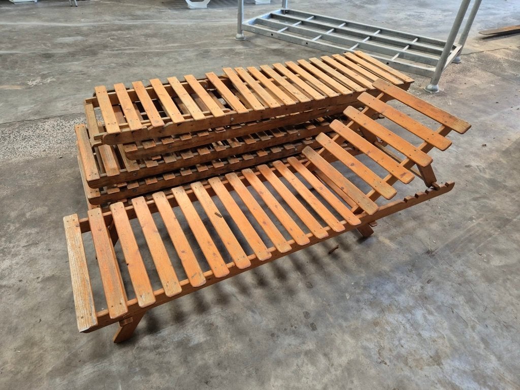 ligbed tuin, Ophalen, Gebruikt, Hout