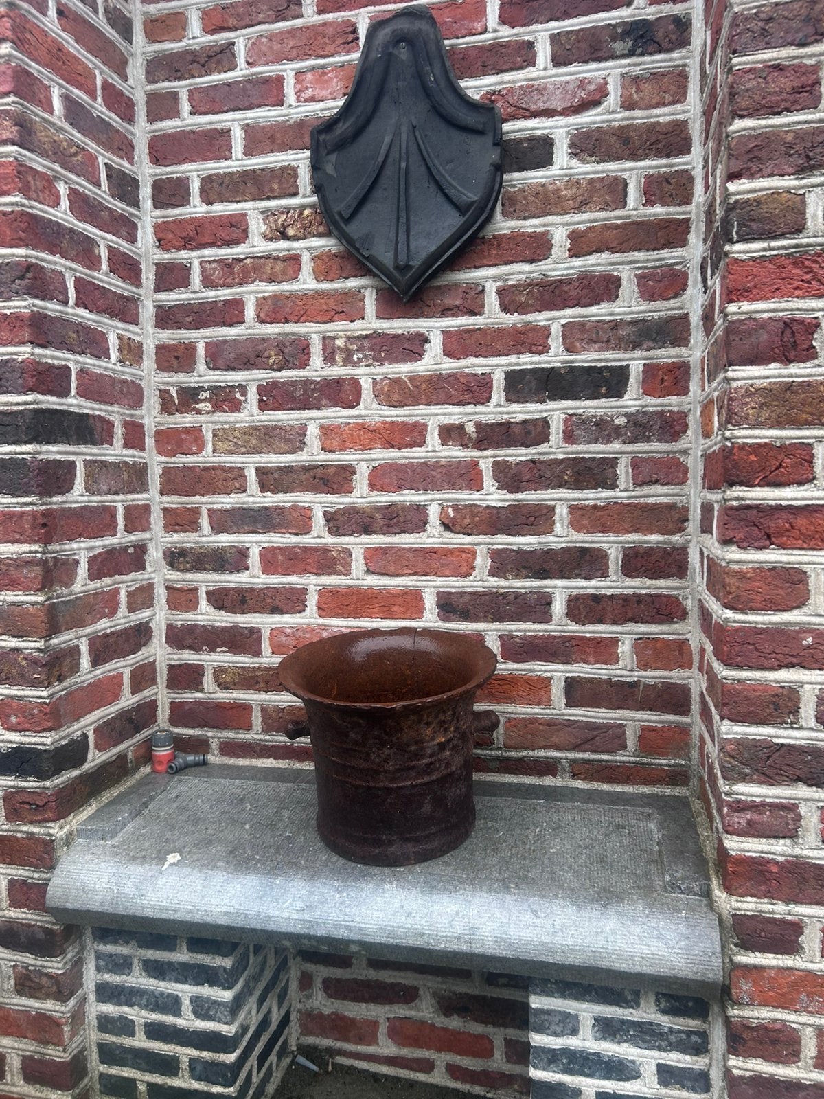 17deEeuwse robuste apotheker Vijzel voor stampen van kruiden, Ophalen