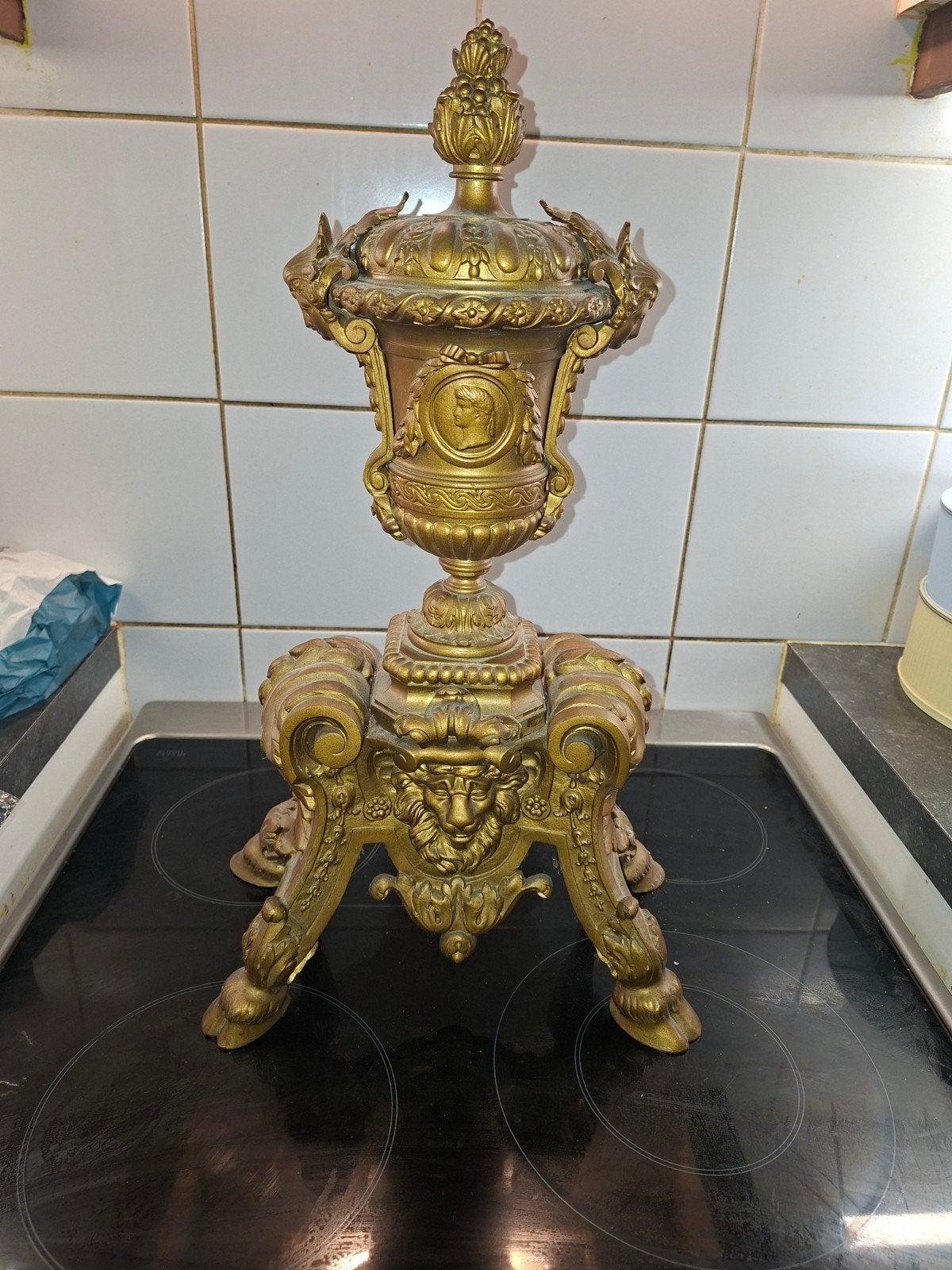 Louis XIV style gilt-bronze chenets, 19th century, Antiek en Kunst, Ophalen