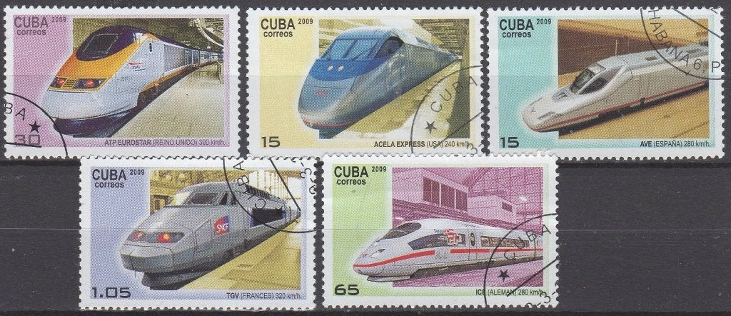 Cuba - Treinen, Verzenden, Gestempeld