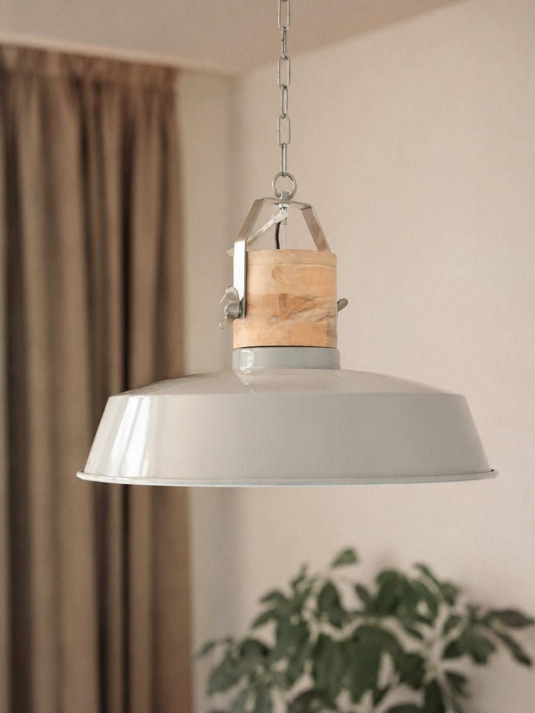 Licht grijze industriële hanglamp, Enlèvement, Métal