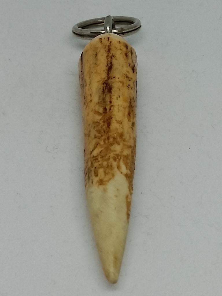 Vintage Sleutelhanger – Punt Hertengewei (Antler) – ca. 9 cm, Ophalen of Verzenden, Gebruikt, Dier of Natuur