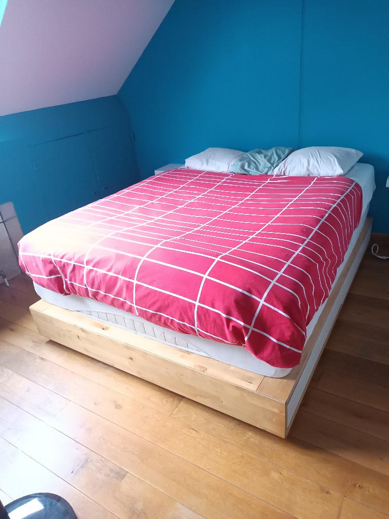 chambre a coucher complète IKEA : lit + armoire, Ophalen, Zo goed als nieuw, Tweepersoons