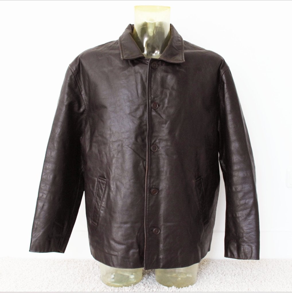 Très belle veste Jules en cuir vintage pour homme (XL) €85,-, Jules, Taille 56/58 (XL), Brun, Porté