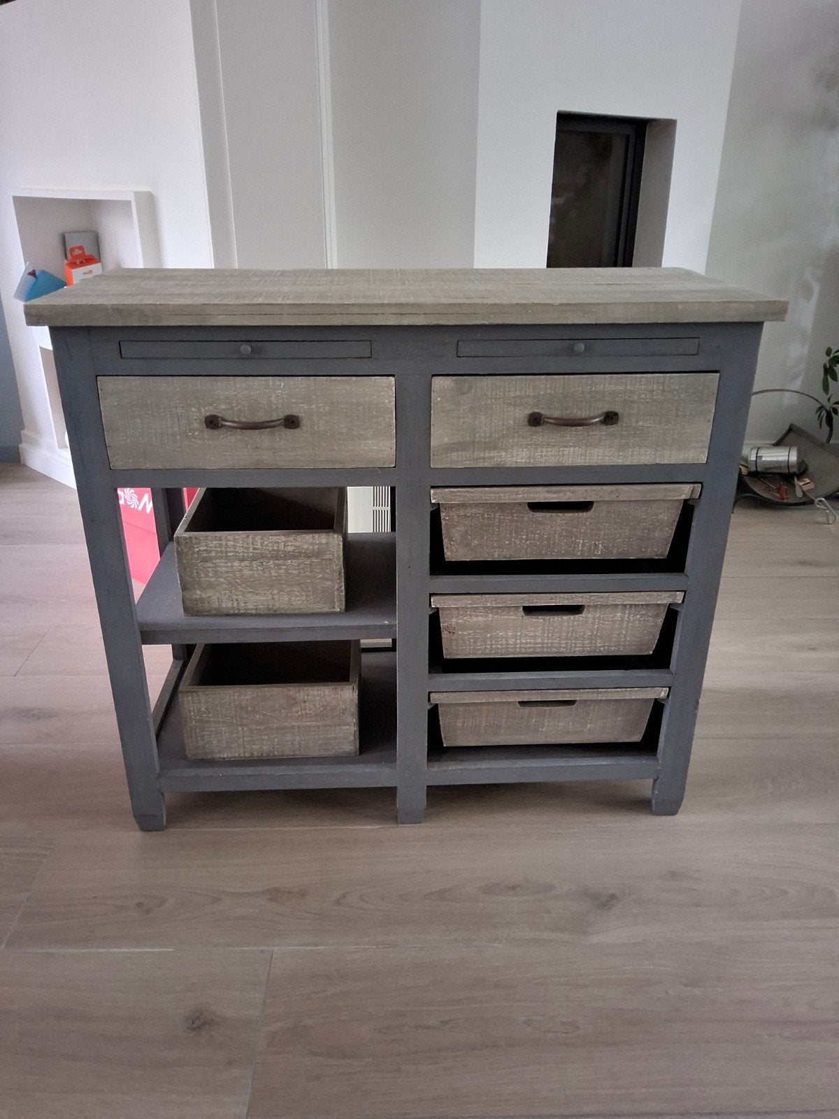 Houten kast met lades H 80 x B 90 x D 40 cm, Ophalen, Gebruikt, 5 laden of meer, 50 tot 100 cm