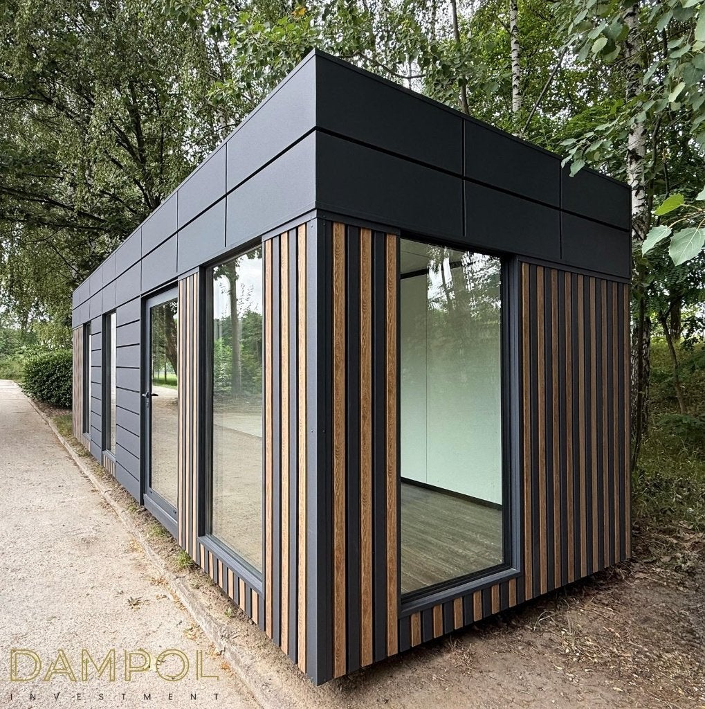 Pavillon moderne et élégant , tiny house 9x3, Jardin & Terrasse, Abris de jardin, Enlèvement, 500 cm ou plus, 3 fenêtres ou plus