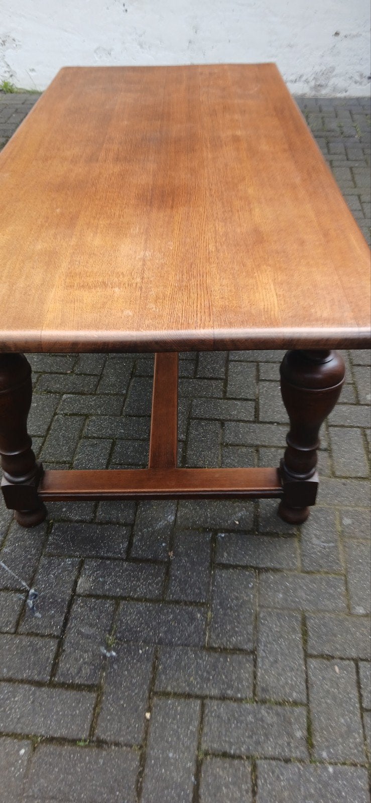 Oude eiken kloostertafel / eettafel 85 x 200, Ophalen