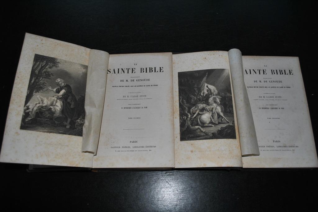 La Sainte Bible traduction de M. DE GENOUDE XIXè Gravures, Livres, Religion & Théologie, Utilisé, Christianisme | Catholique, Enlèvement ou Envoi