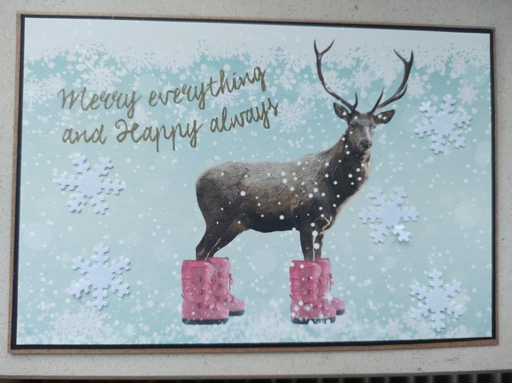 Zelfgemaakte kerstkaart met omslag, Hobby en Vrije tijd, Kaarten | Zelfgemaakt, Ophalen of Verzenden, Nieuw, Kerst