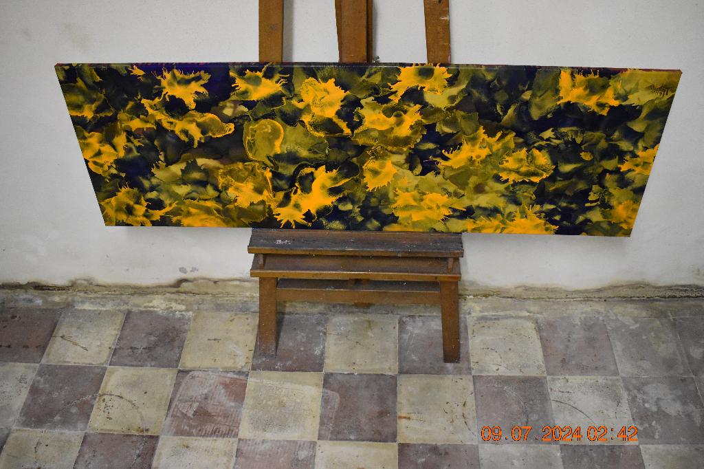 Abstract schilderij, serie nr. (67) van Joky Kamo, Antiek en Kunst, Ophalen, Gesigneerd, Olieverf, Abstract