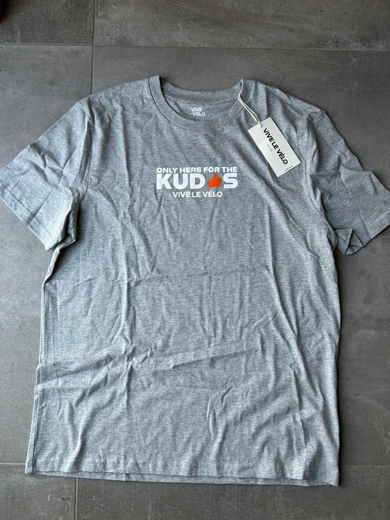Vive le vélo - Grijze T-shirt heren. Maat L. Nieuw, Ophalen of Verzenden, Nieuw, Maat 52/54 (L), Grijs