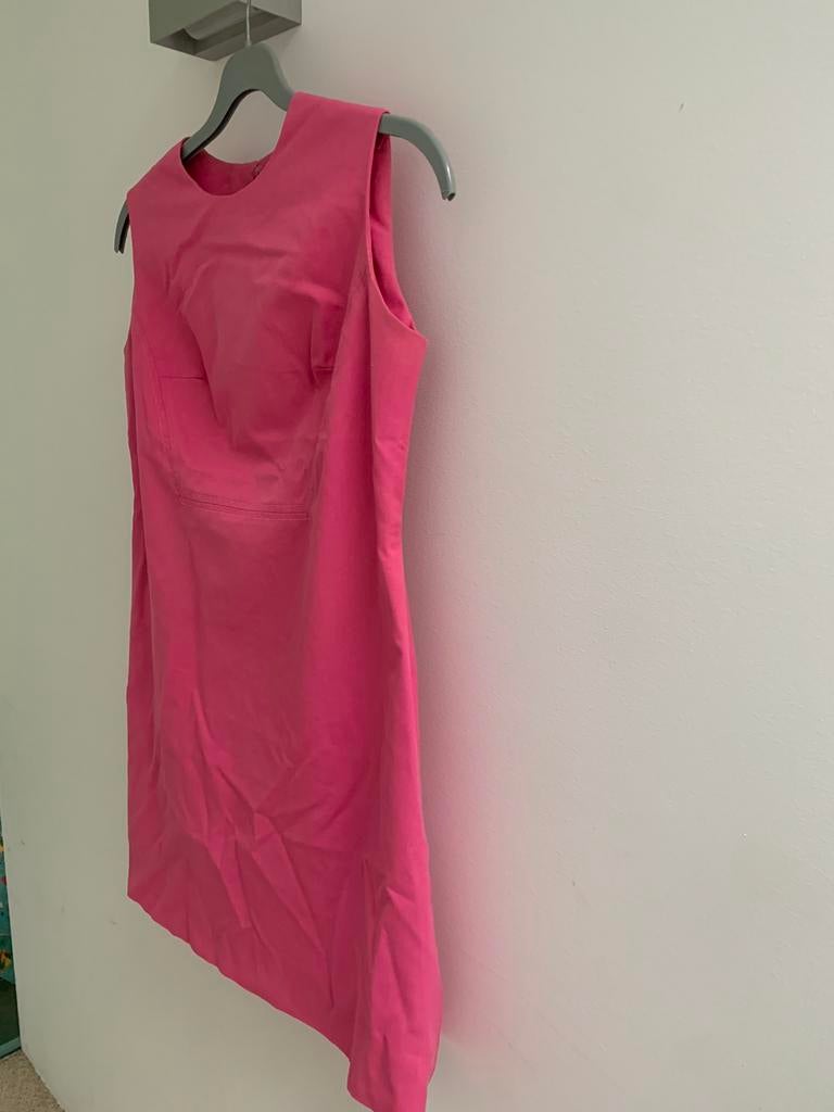 Fuchsia vintage jurk gevoerd, Ophalen of Verzenden