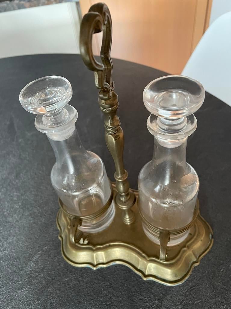 Ensemble d'huile et de vinaigre en cuivre ancien, Enlèvement ou Envoi, Cuivre