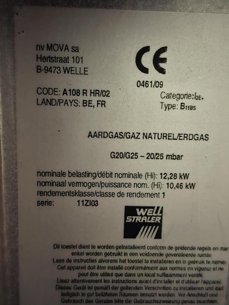 Gaskachel Well straler, Enlèvement