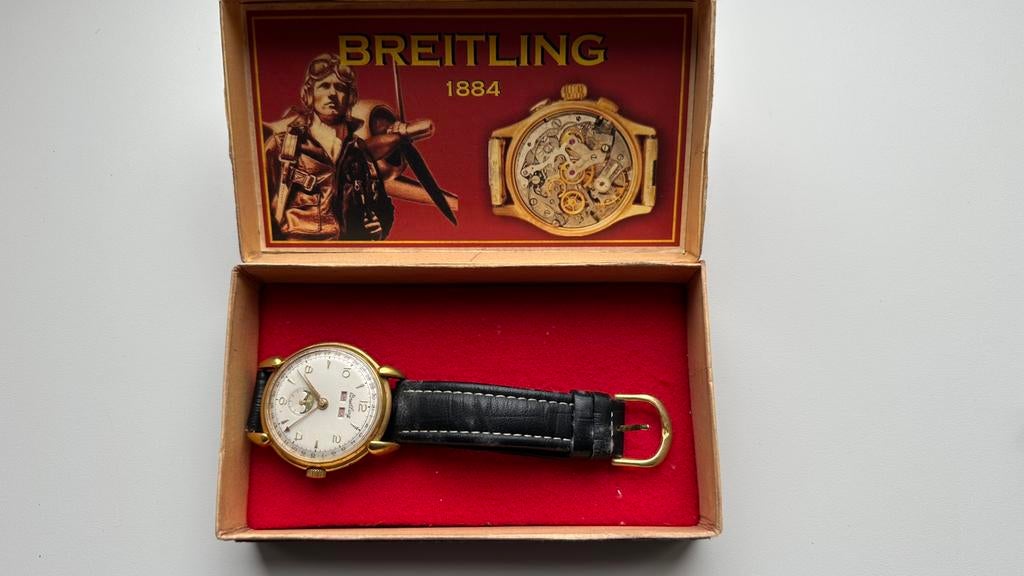 Breiling 14kr goud vintage werkend, Gebruikt, Breitling, Polshorloge, Ophalen of Verzenden