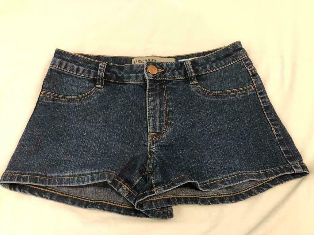 Jeansshort Clockhouse maat 34, Kort, Blauw, Ophalen of Verzenden, Zo goed als nieuw