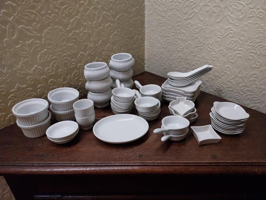 Porseleinen servies aperitiefhapjes, Ophalen