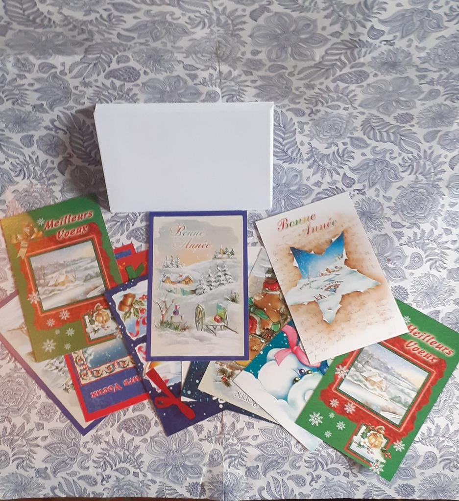 lot de 12 cartes meilleurs voeux bonne année avec enveloppe, Enlèvement ou Envoi, Neuf